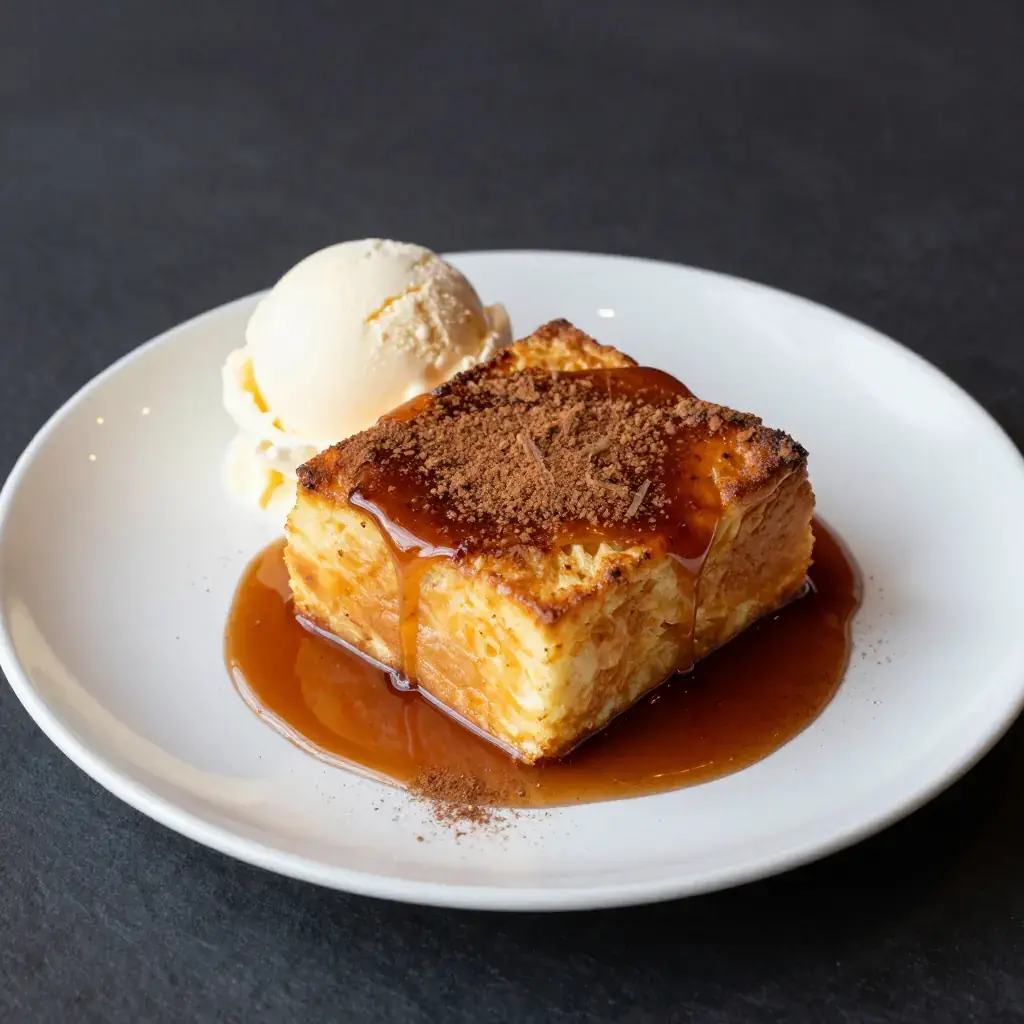 Bourbon Bread Pudding with Whiskey Caramel Sauce