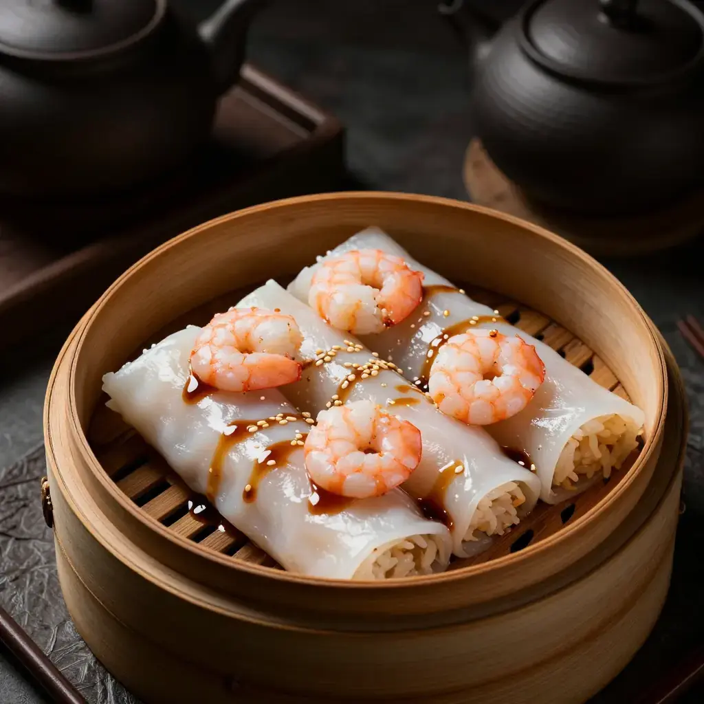 Cheung Fun (腸粉 — Cantonese Steamed Rice Noodle Rolls)