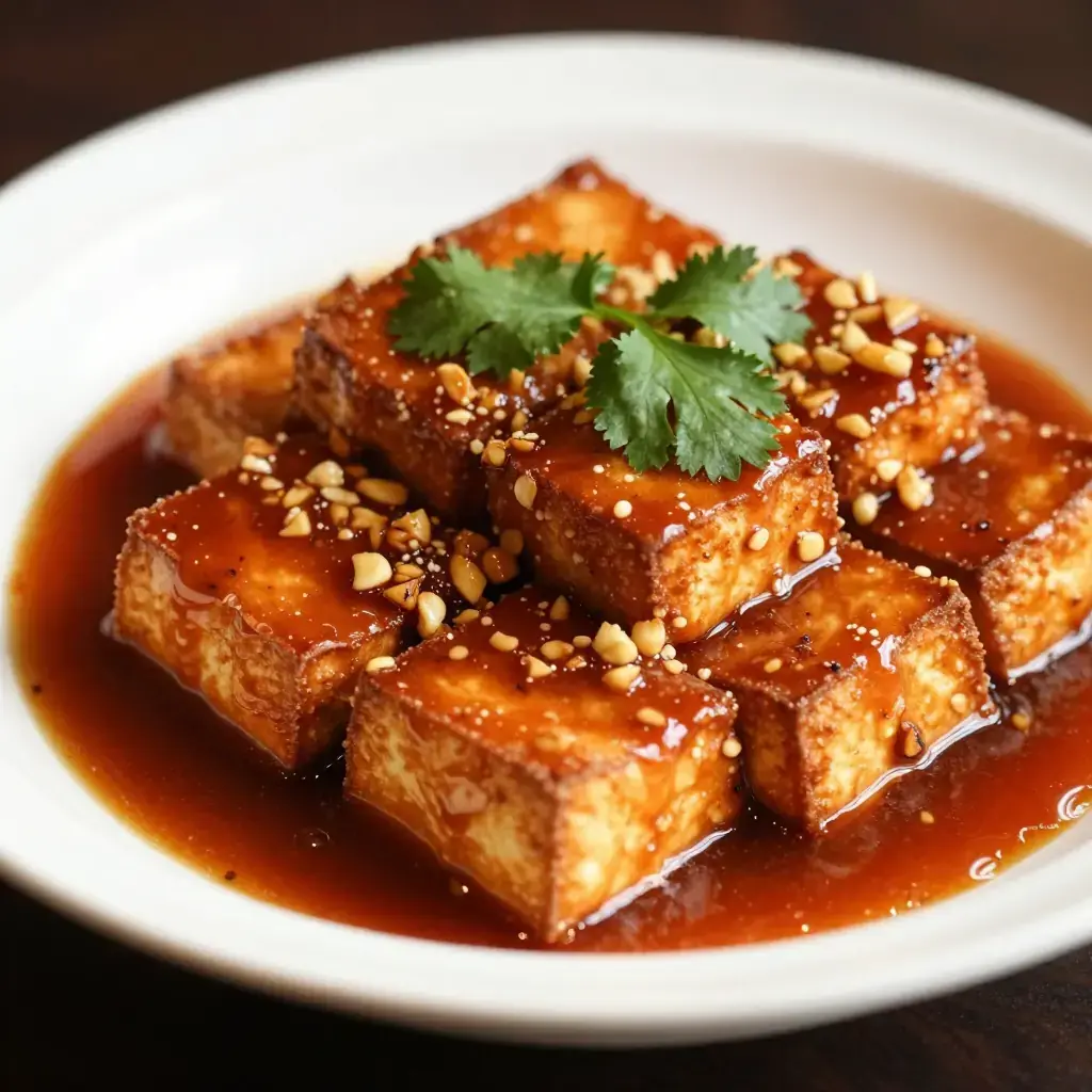 Fujian Chao Hong Zao Dou Fu (福建炒红糟豆腐 — Fujian Red Yeast Rice Lees Stir-Fried Tofu)