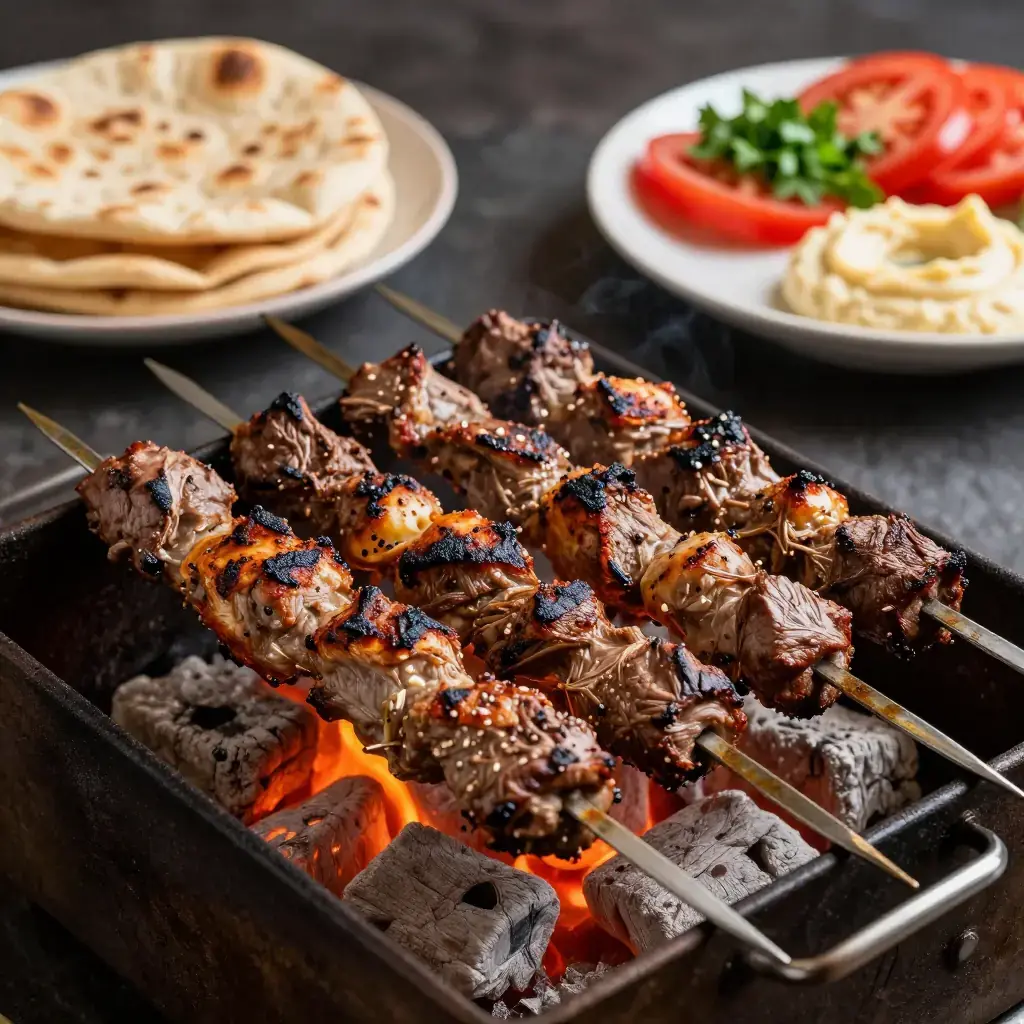 Kafta Meshwiye (كفتة مشوية — Lebanese Grilled Spiced Lamb and Beef Kafta)