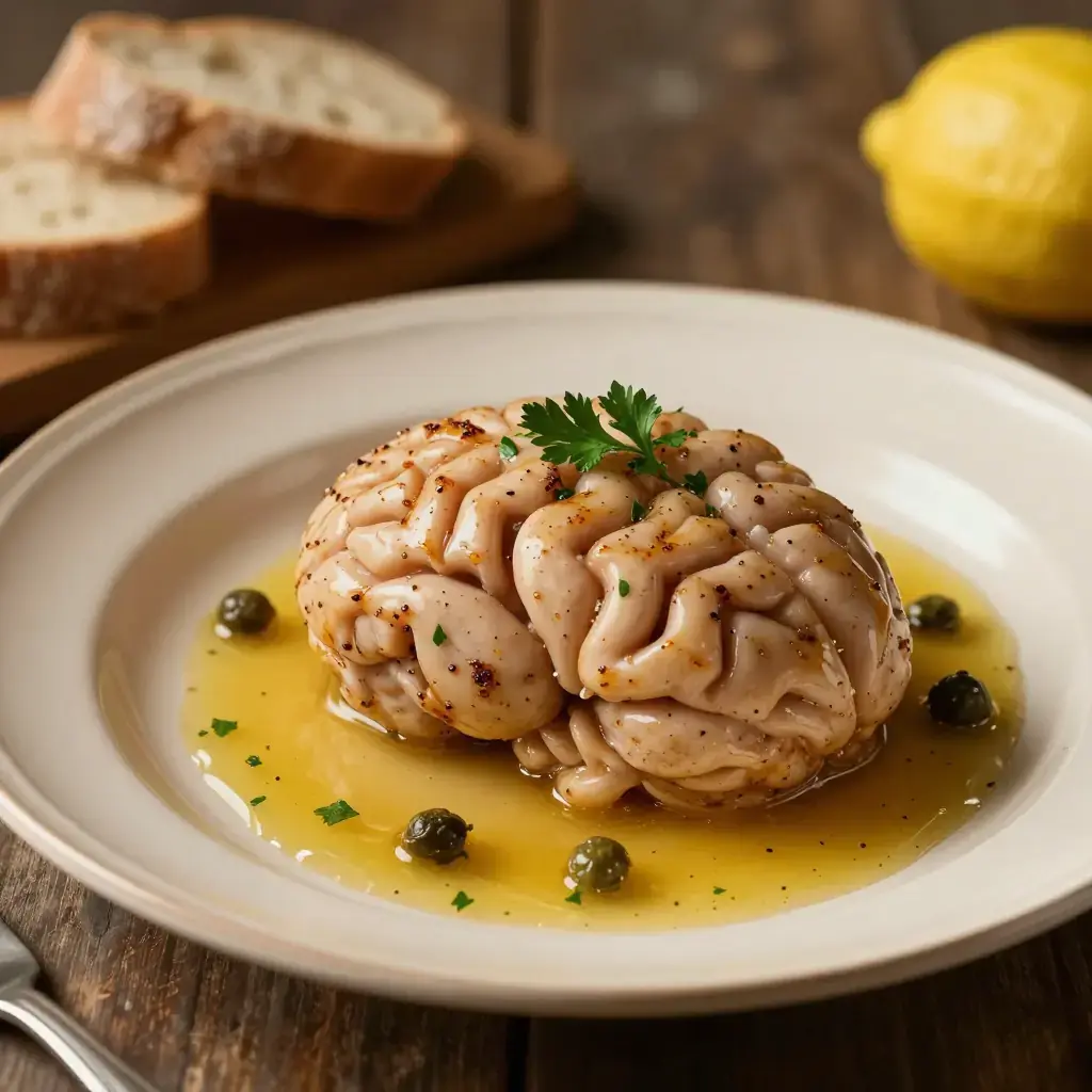 Teleći Mozak u Umaku od Maslaca (Телећи Мозак — Serbian Braised Calf Brain in Brown Butter with Lemon)