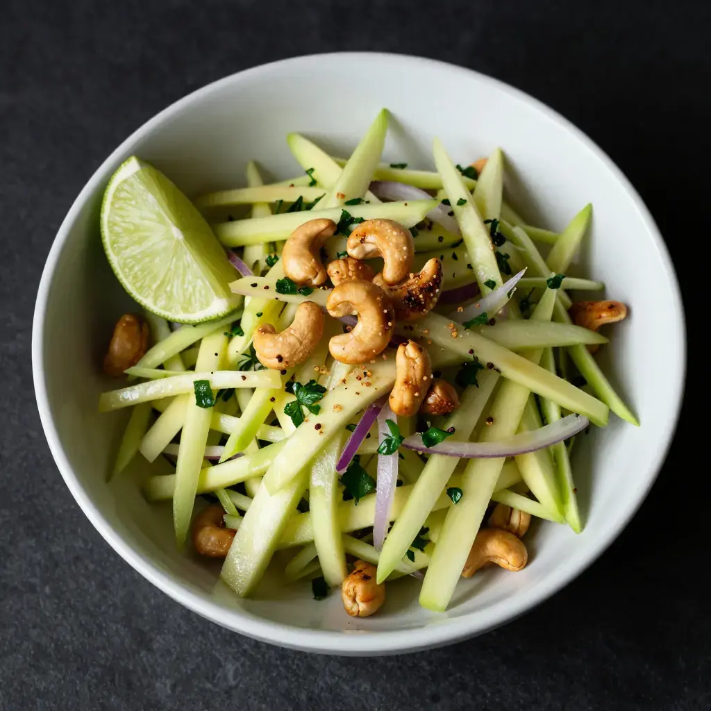 Salada de Manga Verde com Castanha de Caju (Brazilian Green Mango and Cashew Salad)