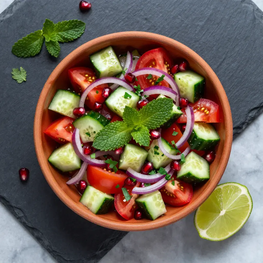 Kachumber Salad with Chaat Masala (कचूम्बर सलाद)