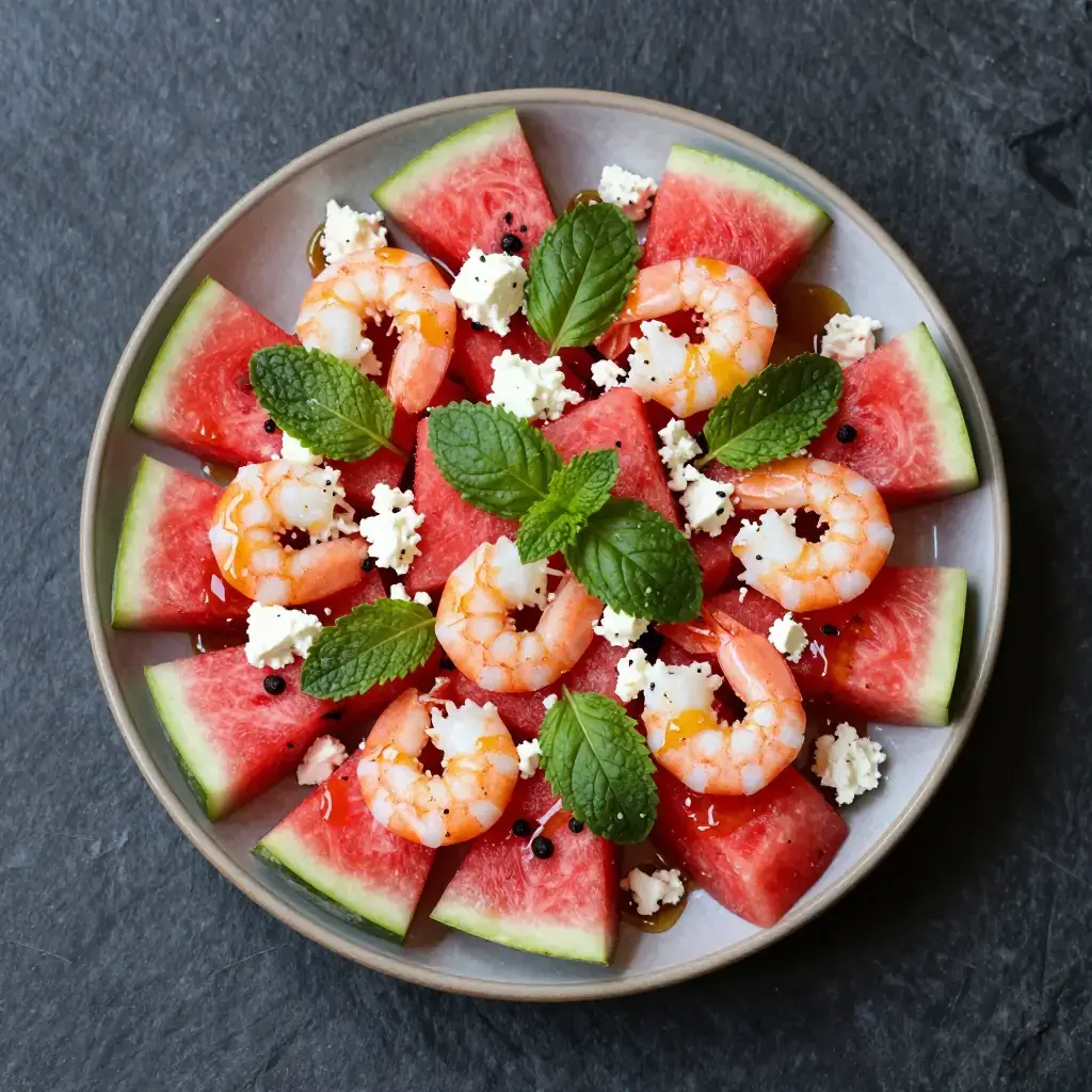 Tennessee Shrimp and Watermelon Salad with Hot Honey Vinaigrette