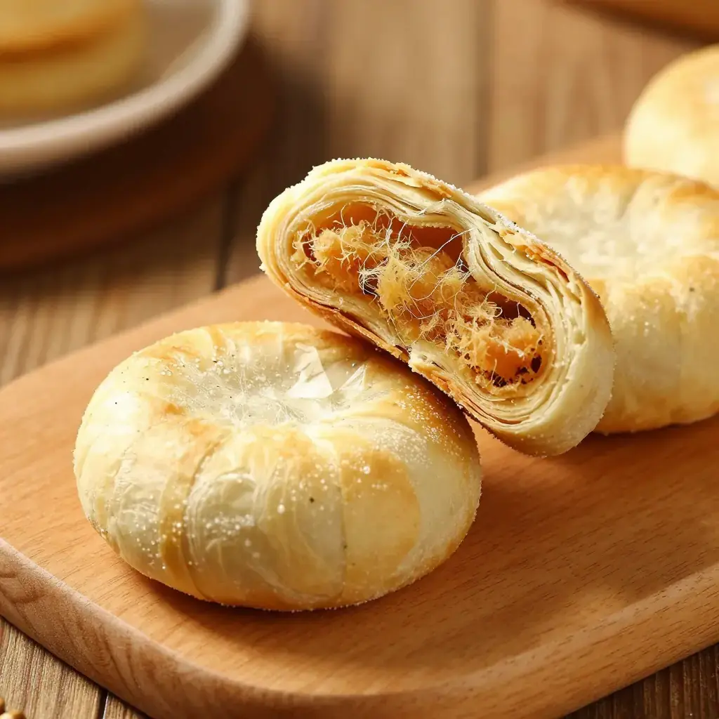 Fujian Rou Song Su Bing (福建肉松酥饼 — Pork Floss Flaky Pastry)