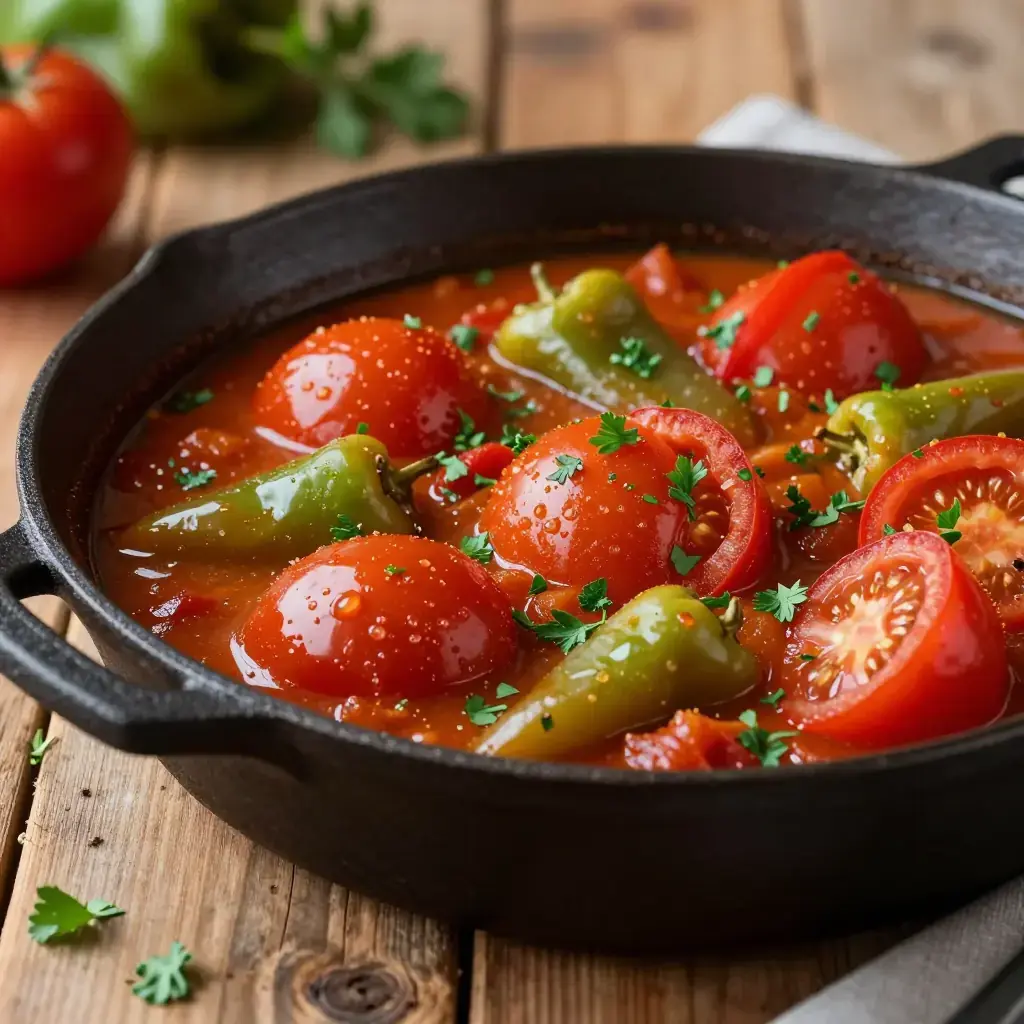 Sataraš (Сатараш — Serbian Stewed Peppers and Tomatoes)
