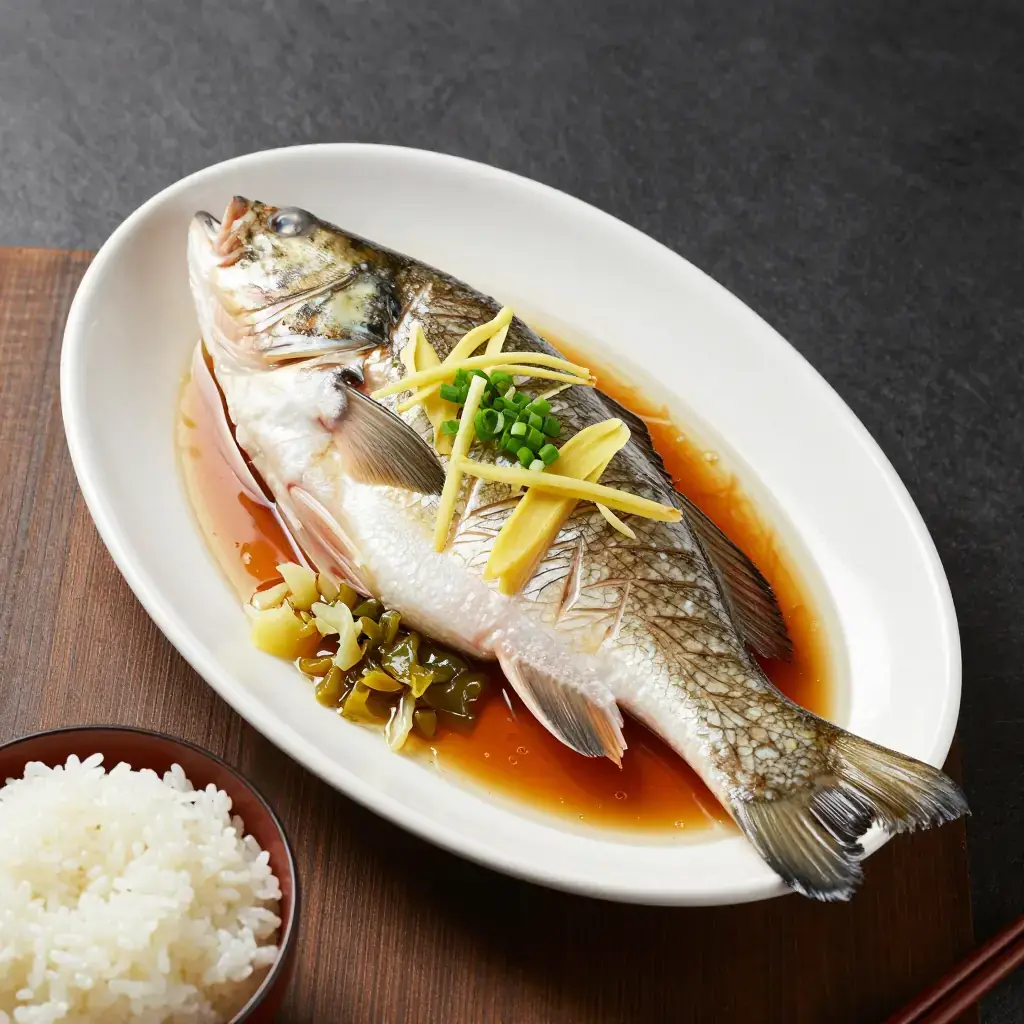 Dongbei Zheng Xian Yu (东北蒸鲜鱼 — Dongbei Steamed Freshwater Fish with Pickled Vegetables)