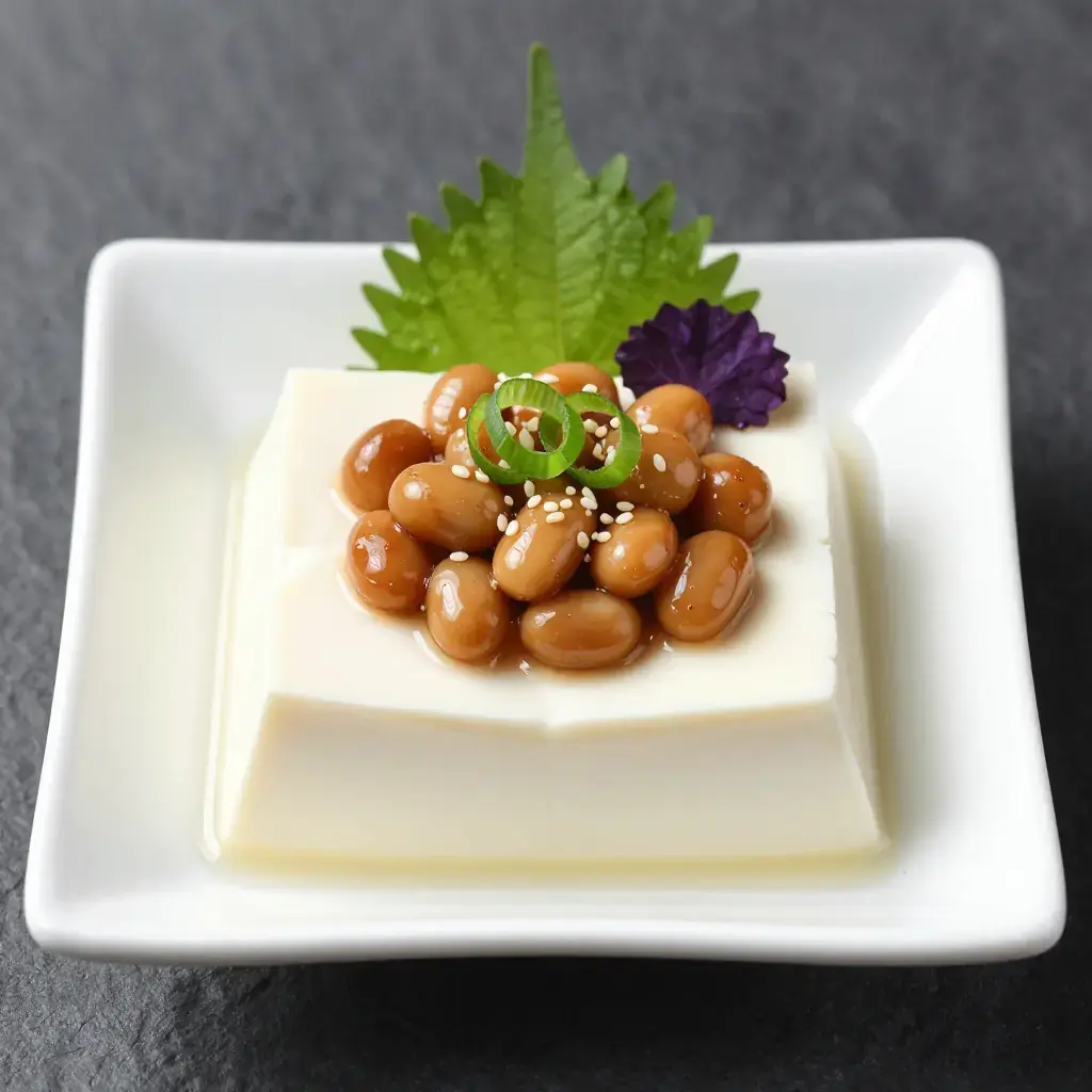 Hiyayakko to Natto no Tare (冷奴と納豆のたれ — Chilled Tofu with Fermented Soybean Dressing)