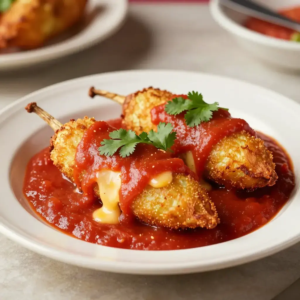 Chiles Rellenos with Tomato Ranchera Sauce