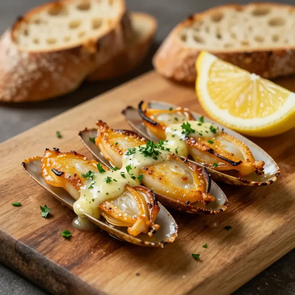 Pan-Fried Razor Clams with Lemon Herb Butter