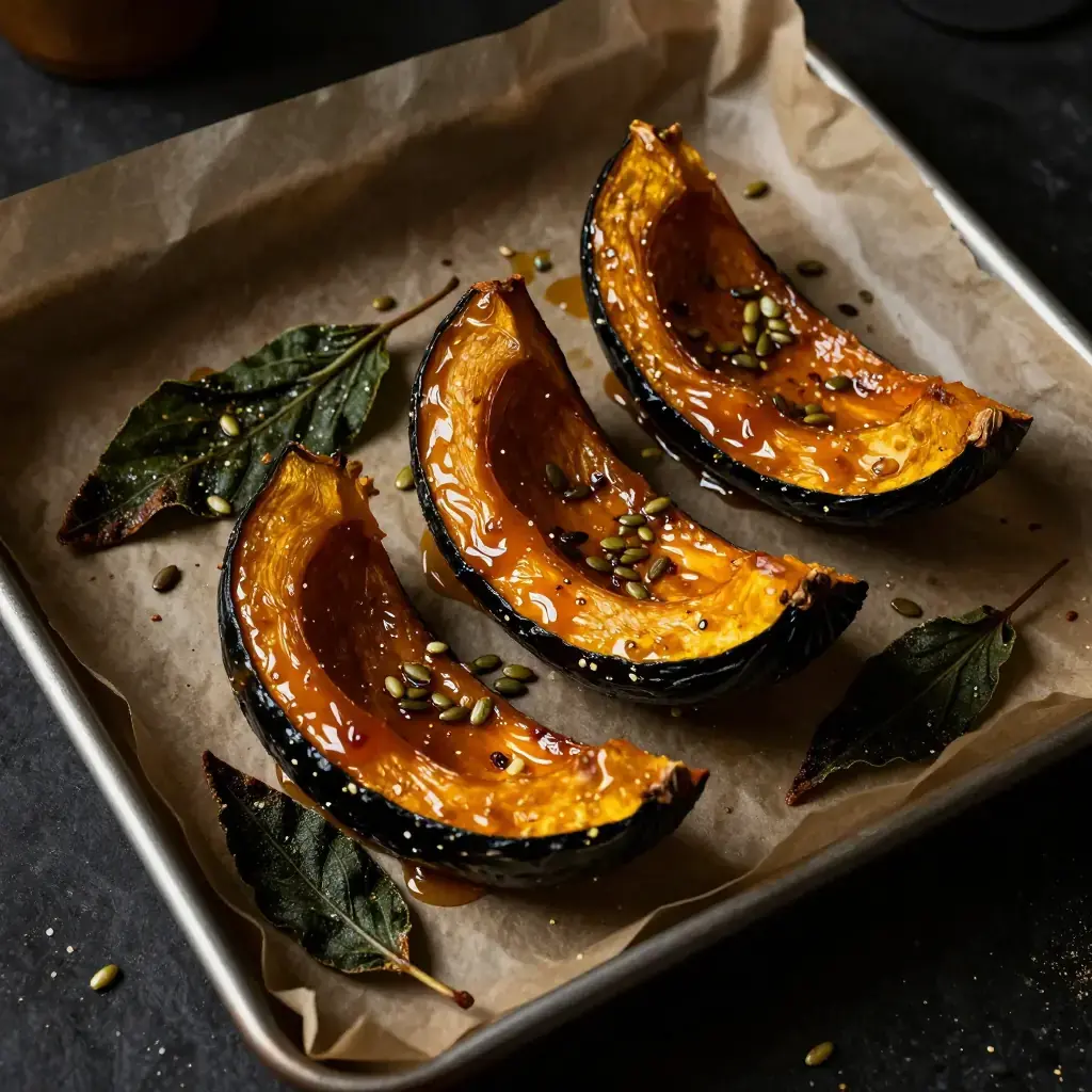 Maple-Glazed Acorn Squash with Pepitas and Sage