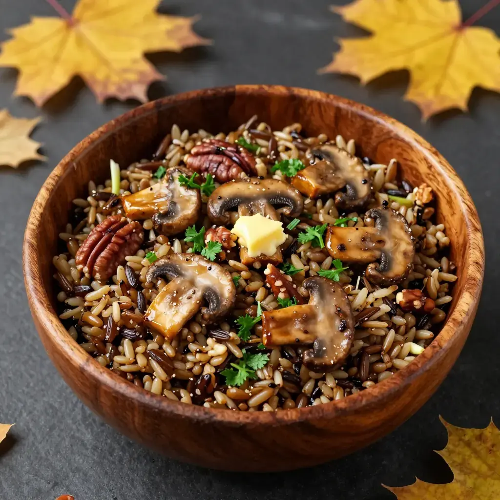 Minnesota Wild Rice Pilaf with Mushrooms and Herbs