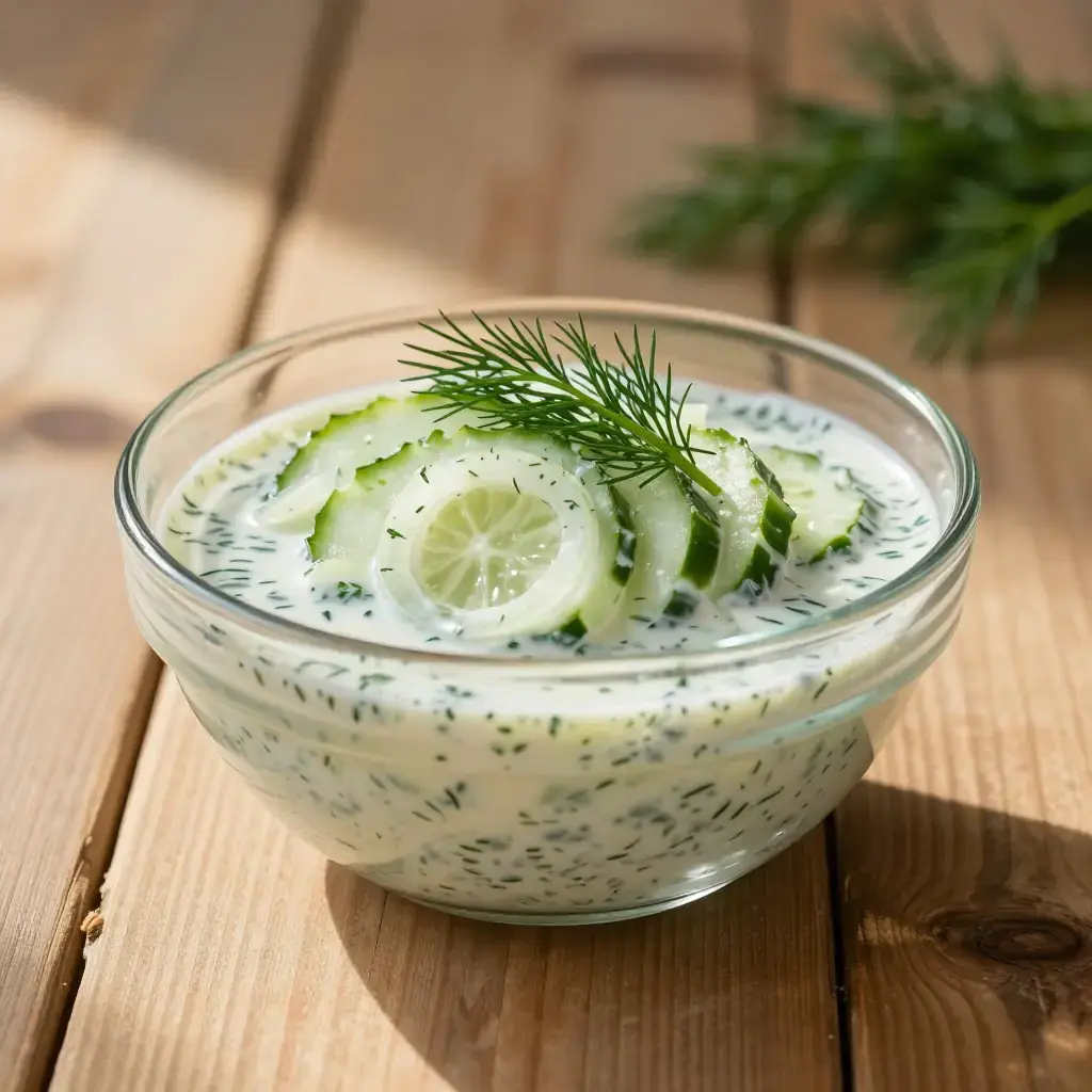 Midwestern Sweet Cream Cucumber Salad
