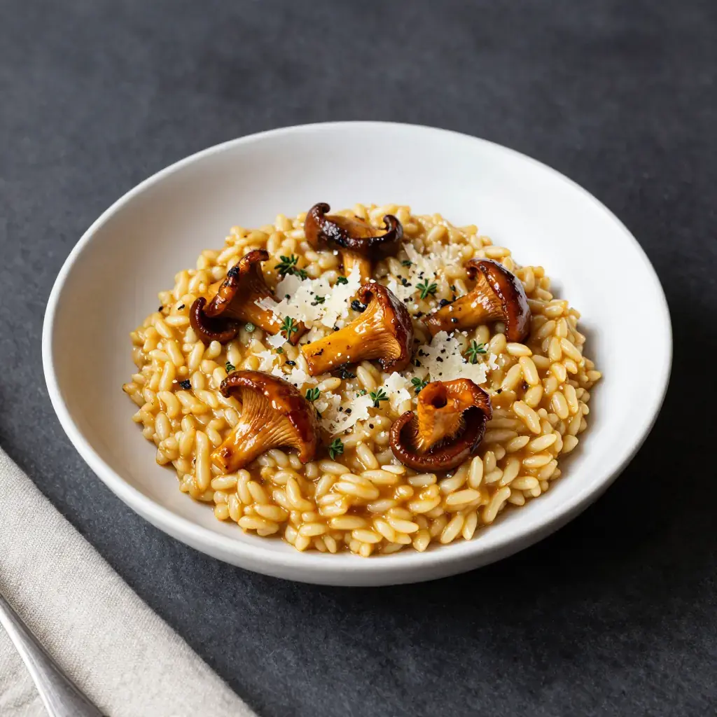 Pacific NW Wild Mushroom Risotto with Chanterelles and Thyme